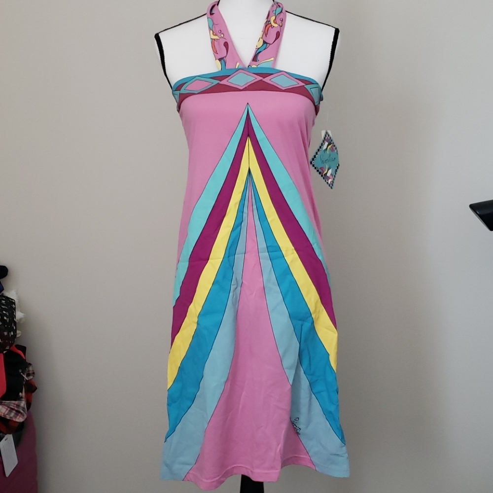 NWT Priorities Rainbow Halter Dress